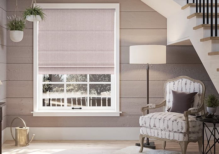 Quay Stripes, Parisian Purple - Motorised Roman Blind - Image 3